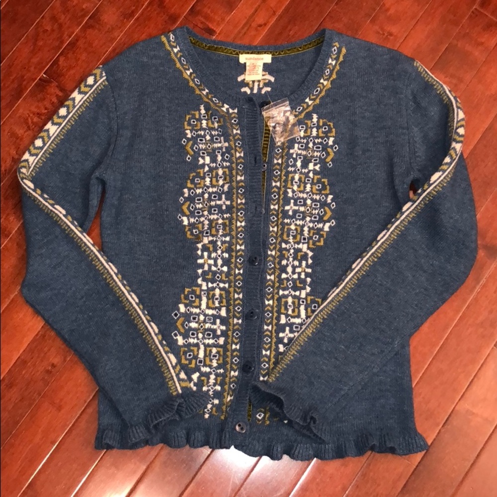 Sundance blue sweater.  Size small.